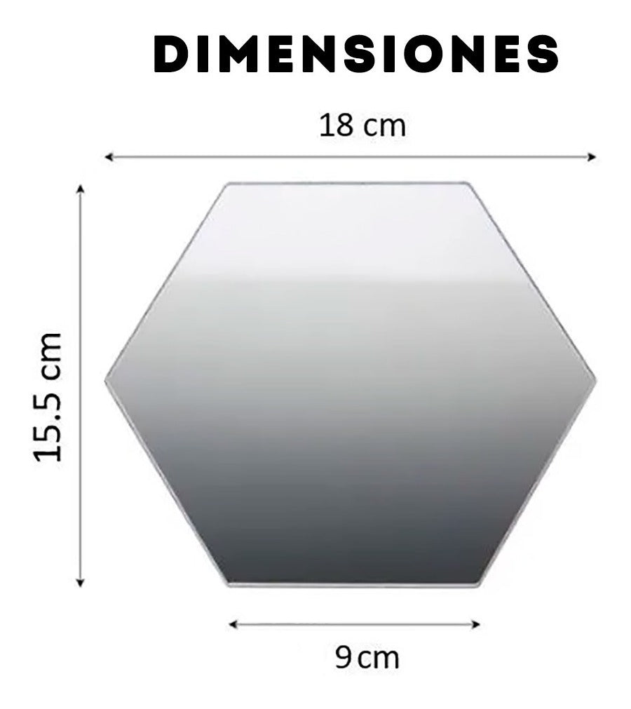 Espejos Decorativos Hexagonales X6 unidades.