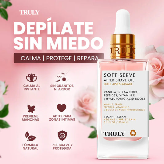 TRULY® | Sérum calmante post-afeitado para piel sensible — Resultado visible en minutos